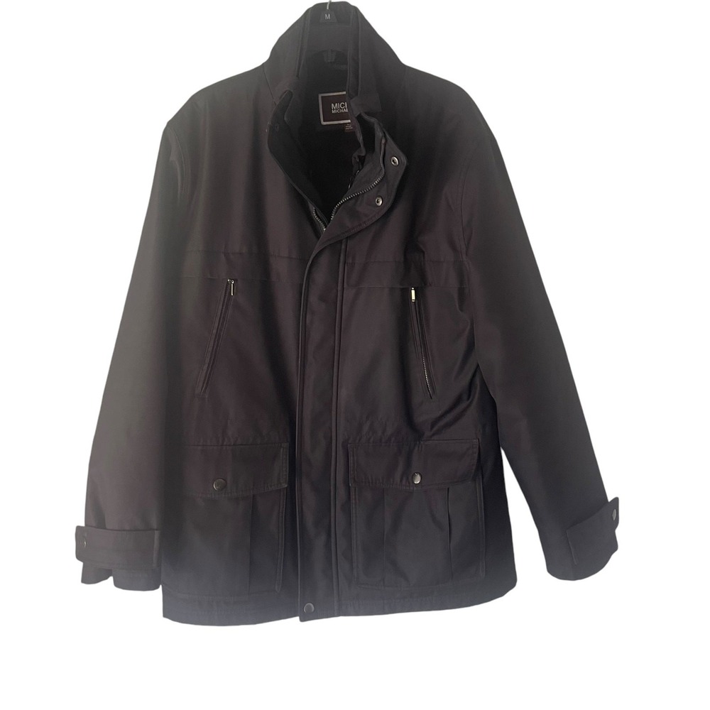 Michael Kors Mens Black Field Jacket Removable Quilted Liner Size M RN121545